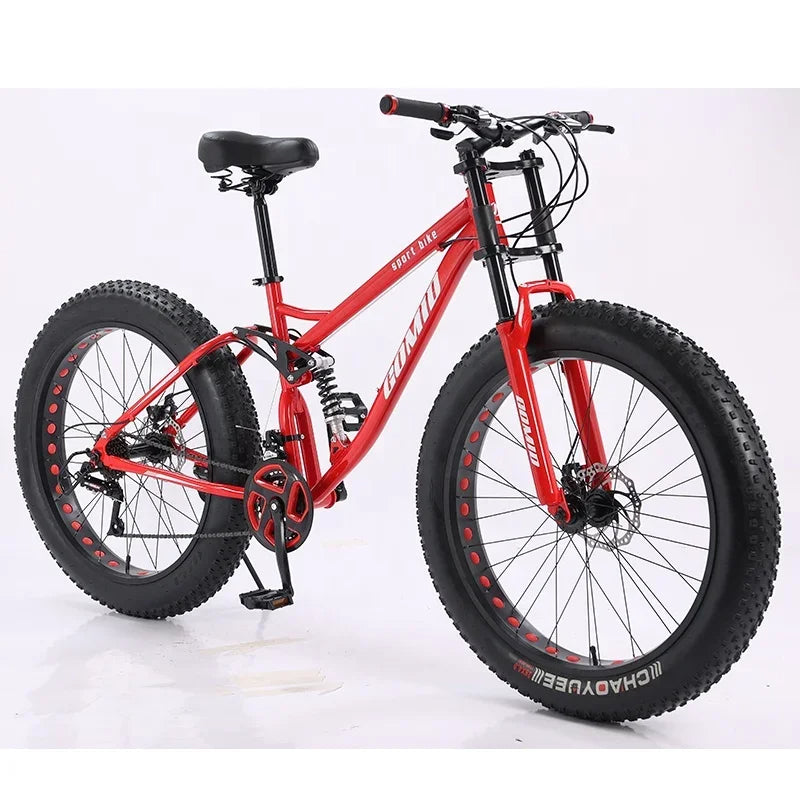 Customized Adult Mountain Cruiser – Affordable Wholesale Fat Tire Full Suspension Mountain Bike for Off-Road Adventures