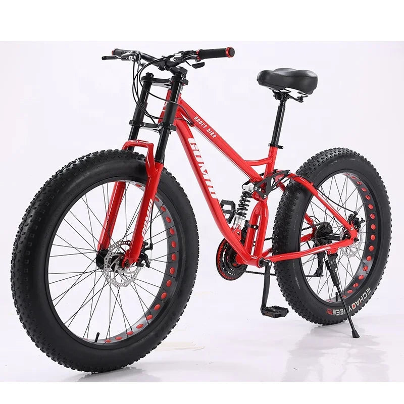 Customized Adult Mountain Cruiser – Affordable Wholesale Fat Tire Full Suspension Mountain Bike for Off-Road Adventures